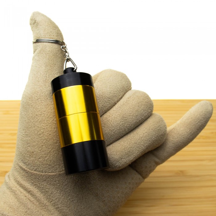 Алюмінієвий модульний контейнер-брелок 3в1 герметичний Gold