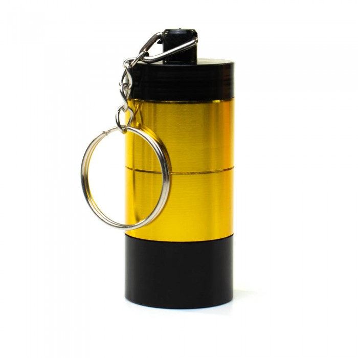Алюмінієвий модульний контейнер-брелок 3в1 герметичний Gold