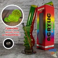 Акриловий бонг фігурний 32 см для куріння трави.