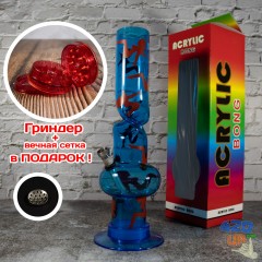 Акриловий бонг з льодом для куріння 30 см Sexy синій
