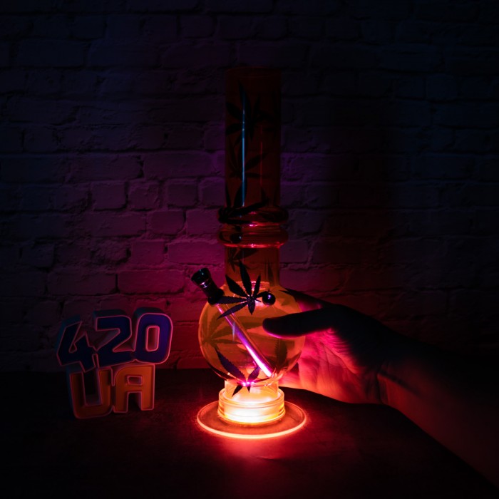 Великий курильний бонг 32 см Glow Orange