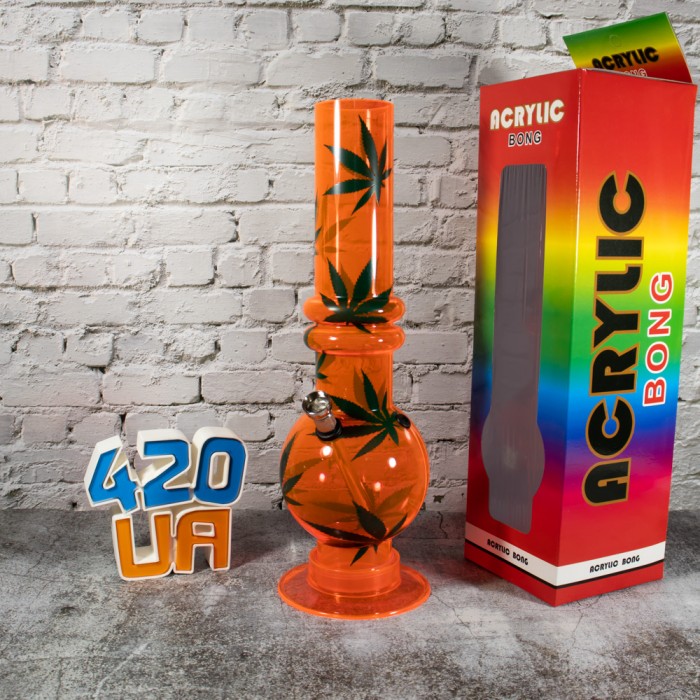 Великий курильний бонг 32 см Glow Orange