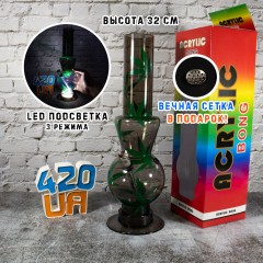 Бонг акриловий 32см Party Led Black для куріння через воду