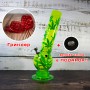Акриловый бонг для курения 32 см Салатовый с листьями Гриндер и сетка в подарок