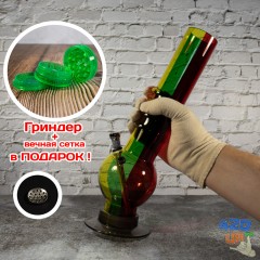 Бонг курильний акриловий Happy Rasta 31 см кольоровий