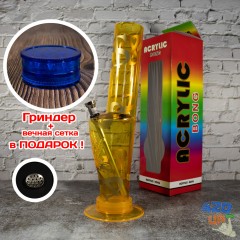 Бонг курильний Долар акриловий 31 см Жовтого кольору