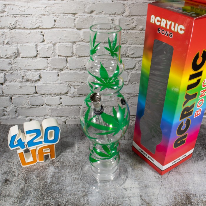 Прозорий курильний бонг 32см Led Water Bomb