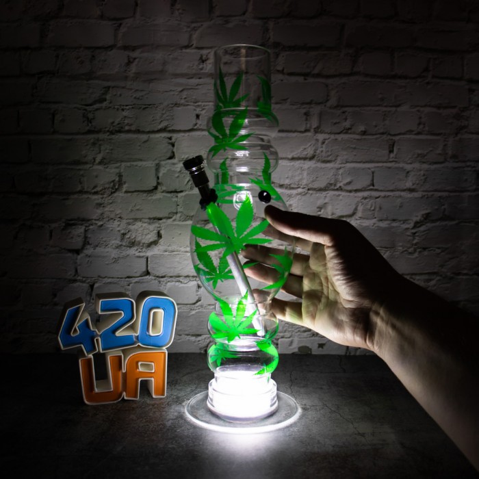 Прозорий курильний бонг 32см Led Water Bomb