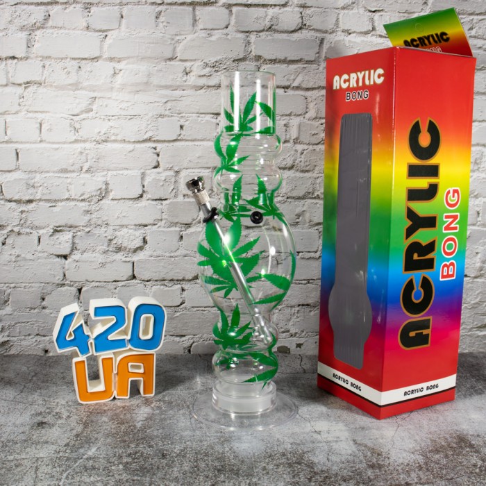 Прозорий курильний бонг 32см Led Water Bomb