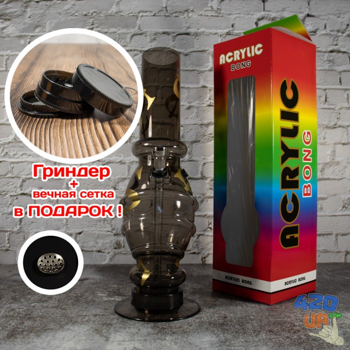 Бонг із акрилу Чорний $ висотою 31 см