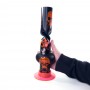 Закрученный акриловый Бонг для курения 30 см черного цвета с оранжевыми черепами