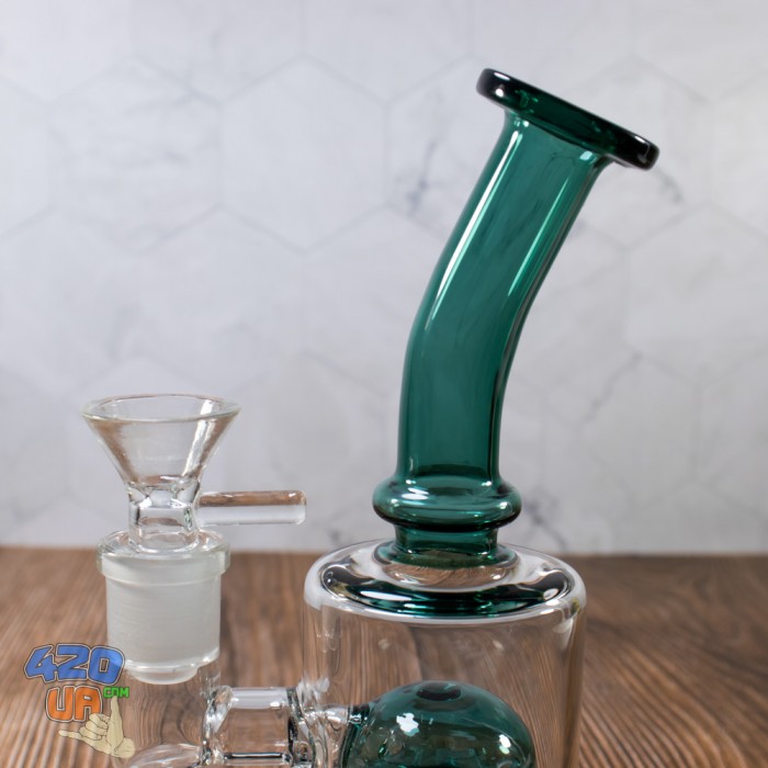 Бонг Medusa Green 18см з 8 рукавним перколятором