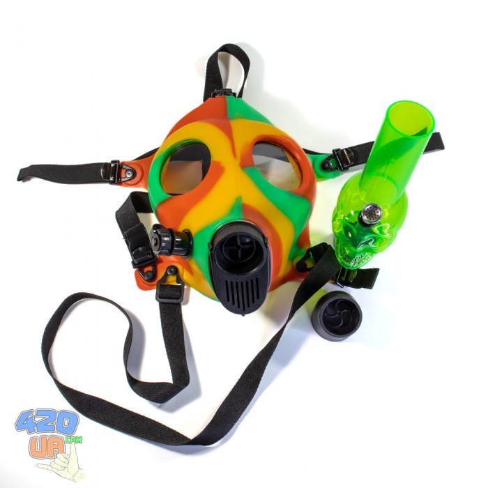 Курительный Бонг маска Противогаз Crazy Mask 420