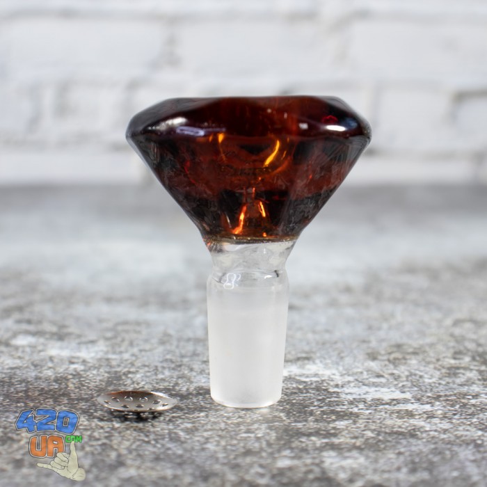 Велика скляна чаша для бонга Diamond 14 мм Бурштин