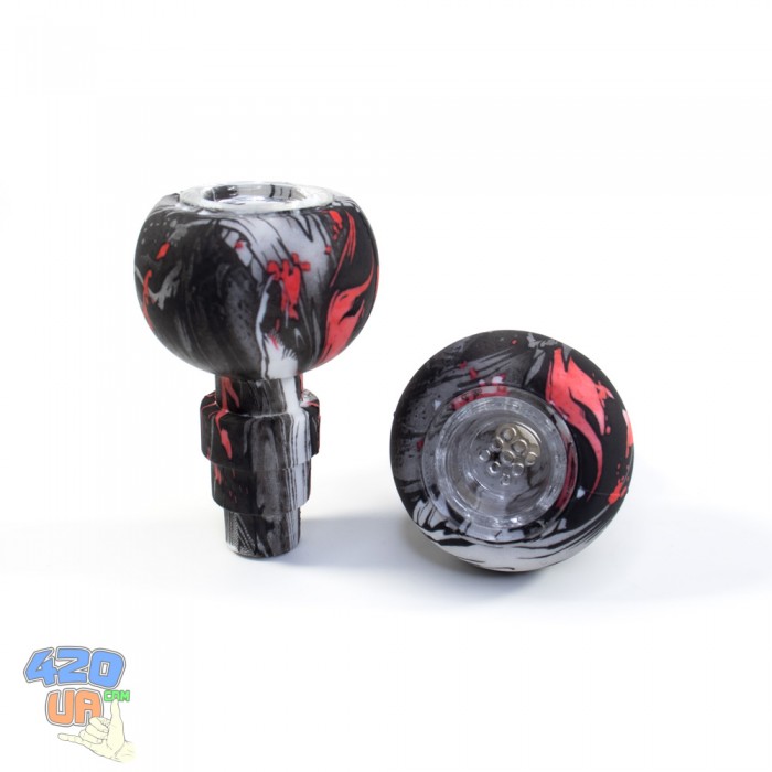 Чаша для бонга + Напас для куріння 3в1 Black&Red 14,5/18,8/22 мм