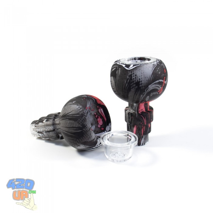 Чаша для бонга + Напас для куріння 3в1 Black&Red 14,5/18,8/22 мм