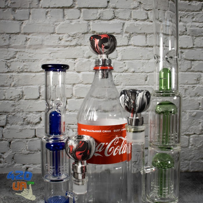 Чаша для бонга + Напас для куріння 3в1 Black&Red 14,5/18,8/22 мм