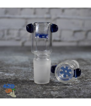 Стеклянная чаша для бонга Бочонок 19 мм с встроенной синей сеткой