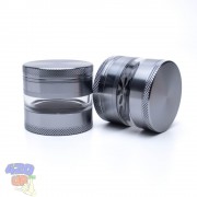 Большой 63мм гриндер Panorama Silver высокий крешер с прозрачной секцией