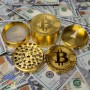 Гриндер с гравировкой Bitcoin диаметром 63мм 4 части