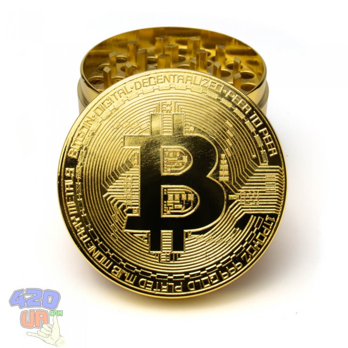 Гріндер з гравіюванням Bitcoin діаметром 63мм 4 частини