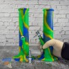 Небьющийся Силиконовый водный Бонг 23 см для курения Сине зеленый