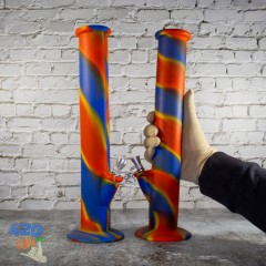 Высокий Резиновый цветной Силиконовый Бонг 35 см для курения