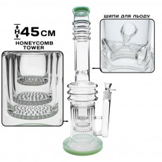 Бонг скляний Honeycomb Tower 45см Green