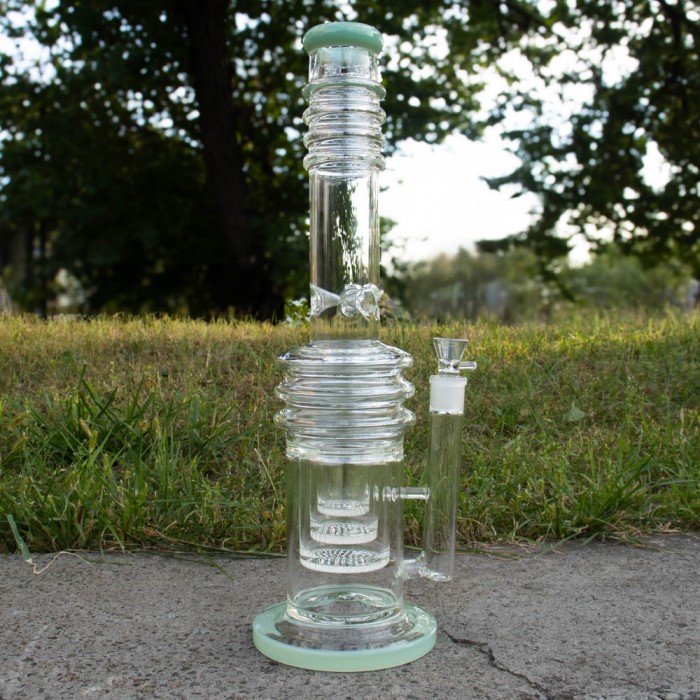Скляний бонг Honeycomb Tower 45см Green