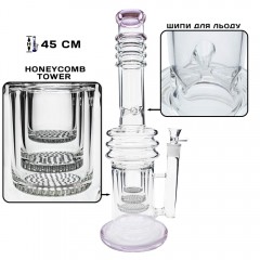 Бонг скляний Honeycomb Tower 45см Pink