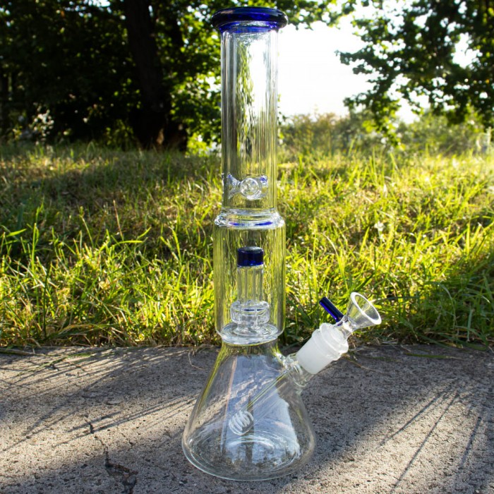 Бонг скляний для куріння Beaker Dome Matrix 32 см Blue