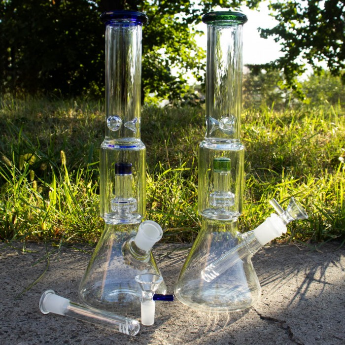 Бонг скляний для куріння Beaker Dome Matrix 32 см Blue