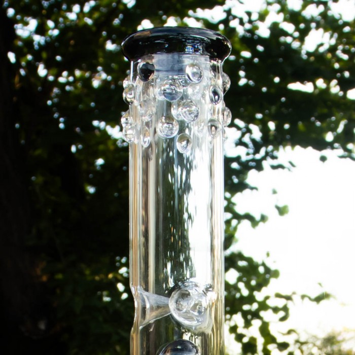 Скляний бонг для куріння Double Tree Perc 38 см Black