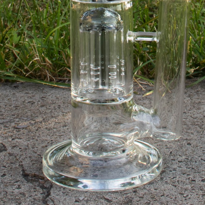 Скляний бонг для куріння Double Tree Perc 38 см Black