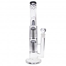 Бонг скляний Double Tree Perc 38 см Black