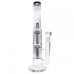 Бонг скляний Double Tree Perc 38 см Black