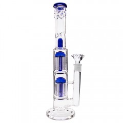 Бонг скляний Double Tree Perc 38 см Blue