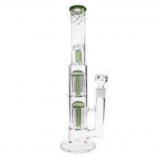Бонг скляний Double Tree Perc 38 см Green