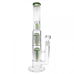 Бонг скляний Double Tree Perc 38 см Green