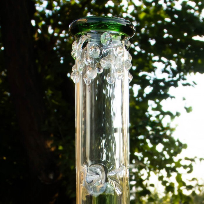 Скляний бонг для куріння Double Tree Perc 38 см Green