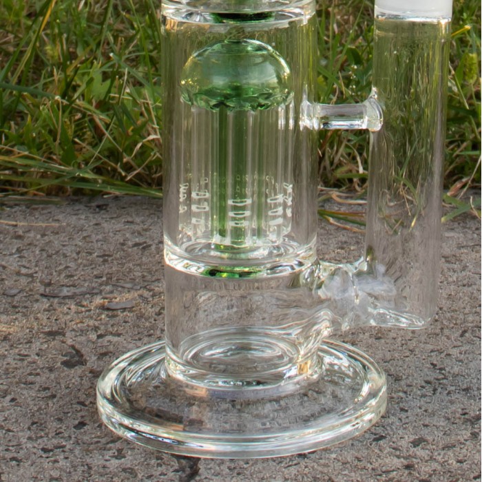 Скляний бонг для куріння Double Tree Perc 38 см Green