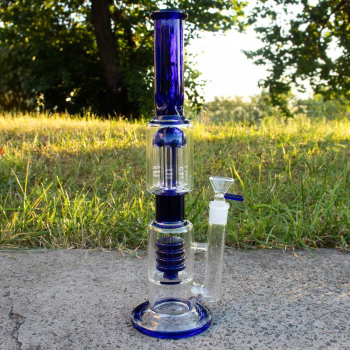 Бонг скляний для куріння Matrix 34 см Blue