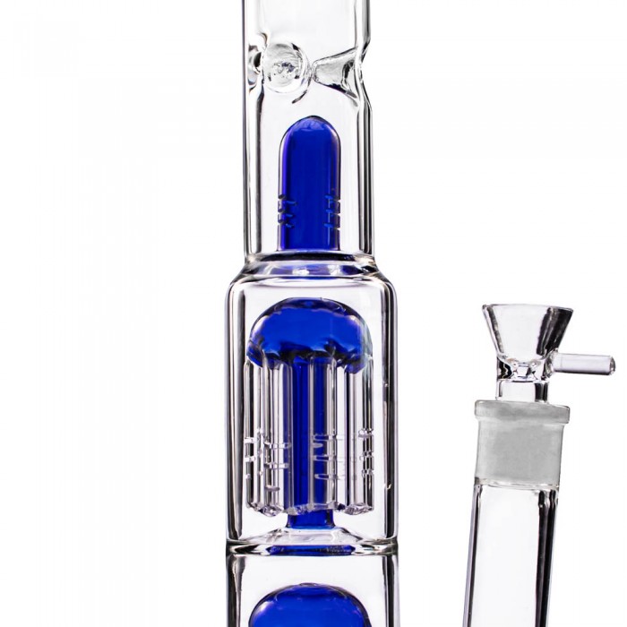 Скляний бонг для куріння Pushka bomba 38 см Blue