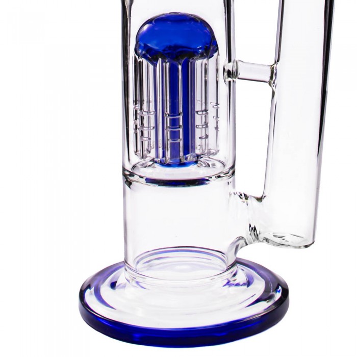 Скляний бонг для куріння Pushka bomba 38 см Blue