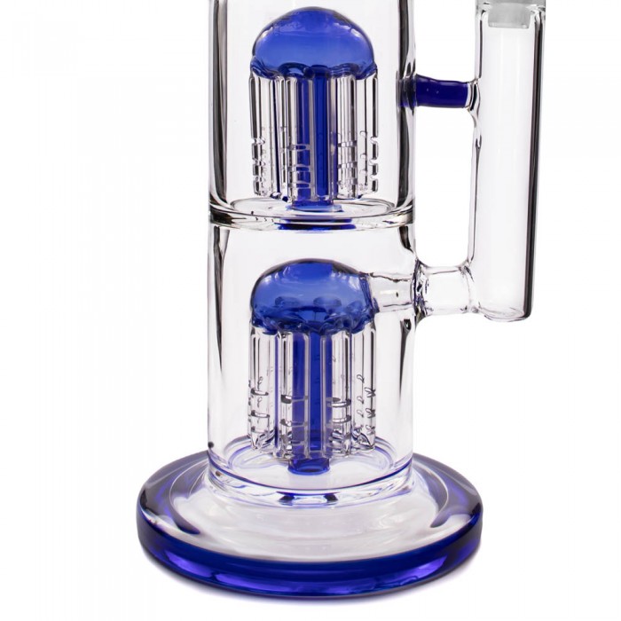 Бонг скляний Triple Tree 35 см Blue (Три деревоподібні перколятори)