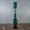 Стеклянный бонг Изумруд 32 см с спиральным перколятором Шипами для льда