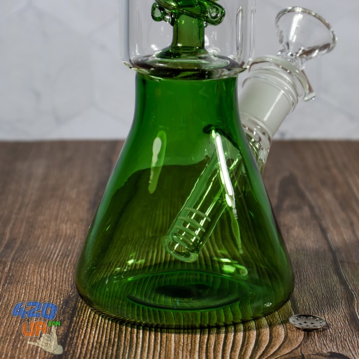 Скляний курильний бонг Green Spiral Зелений 30 см із спіральним перколятором ТОП2020