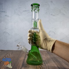 Скляний курильний бонг Green Spiral 30 см з перколятором ТОП2020