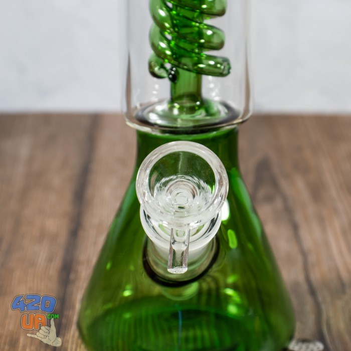 Скляний курильний бонг Green Spiral Зелений 30 см із спіральним перколятором ТОП2020