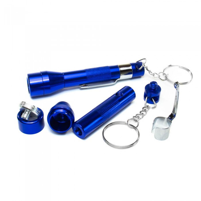 Стелс трубка «Ліхтарик» синя для куріння та випарювання